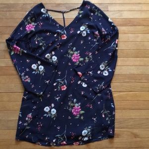 Floral print bell sleeve dress